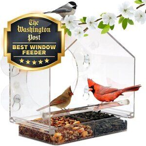 Window Bird Feeder by Nature Anywhere - Transparent Acrylic Bird Feeders